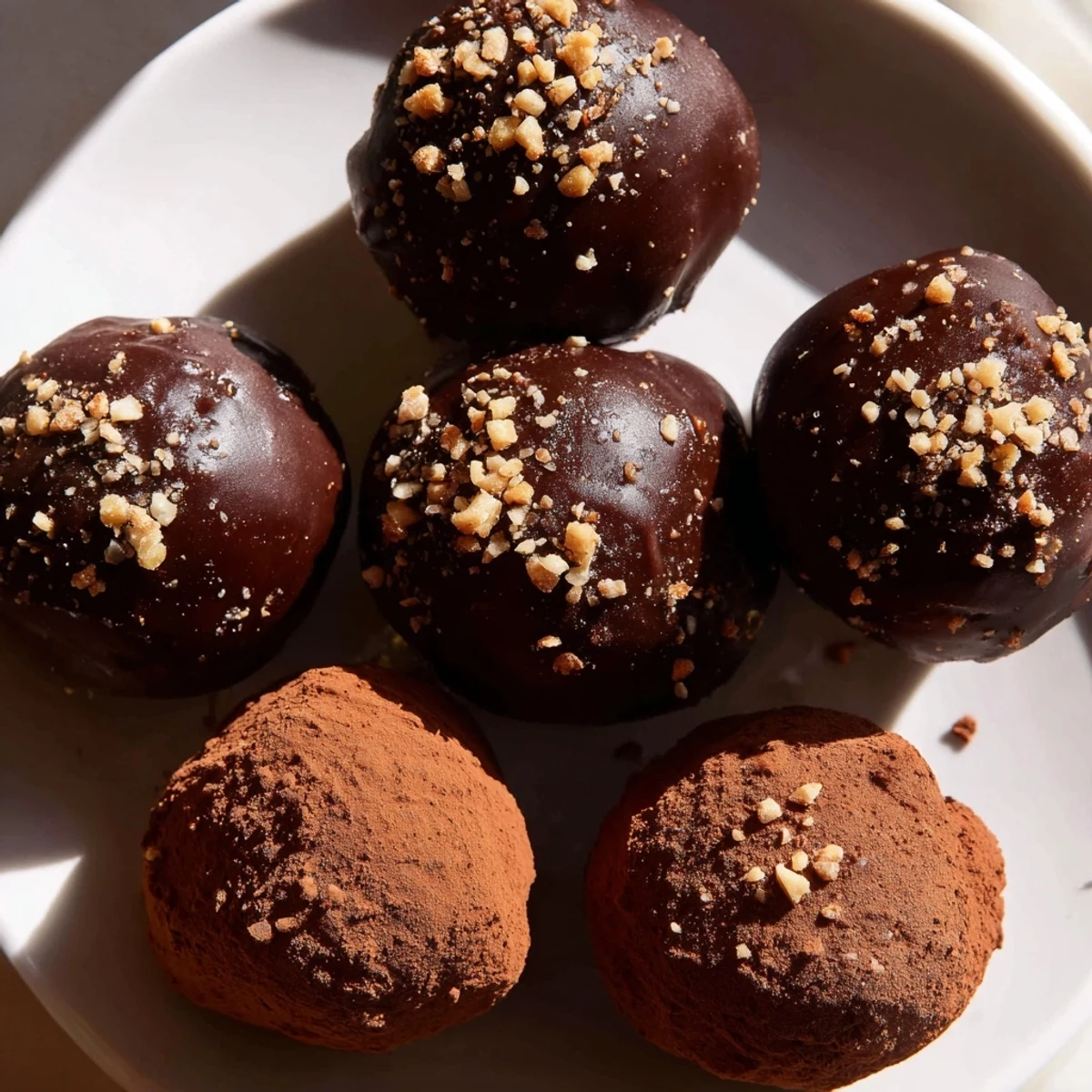 Dark Chocolate Truffles, dusted with cocoa powder, ready for a decadent dessert experience.