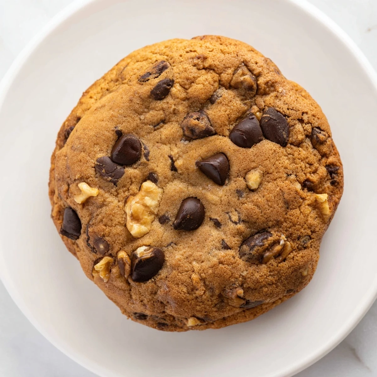 A stack of delicious classic chocolate chip cookies displays glistening chocolate chips, an American dessert perfect for sharing.