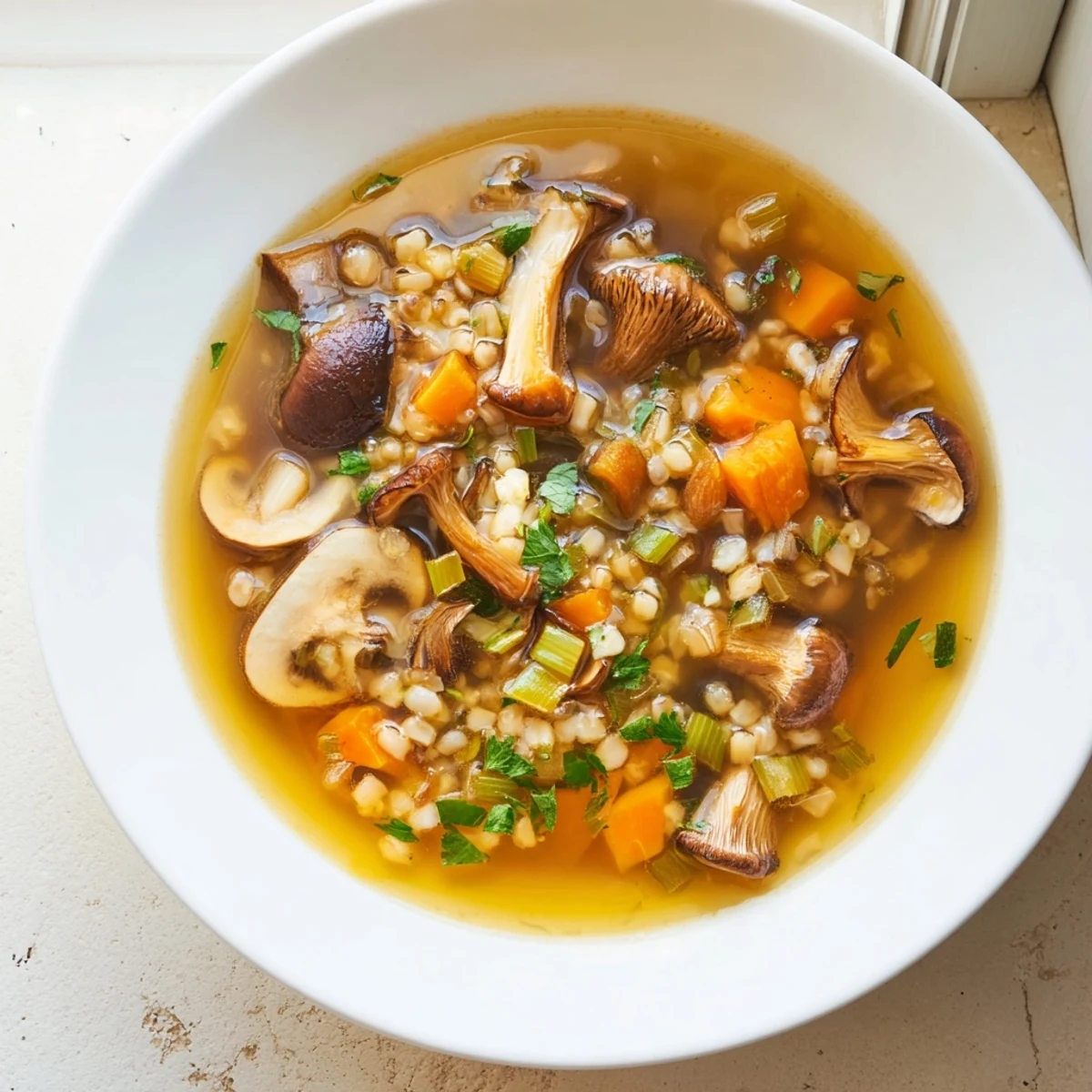 Wild Mushroom Barley Soup