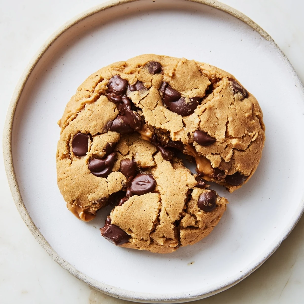 Homemade peanut butter chocolate chip cookies, stacked high, waiting to be served and devoured.