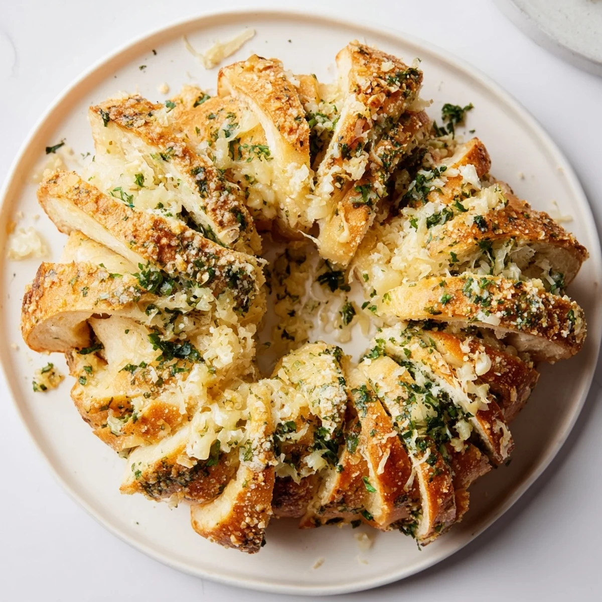 Golden, star-shaped garlic bread, bubbly with melted cheese, perfect for a cozy appetizer.
