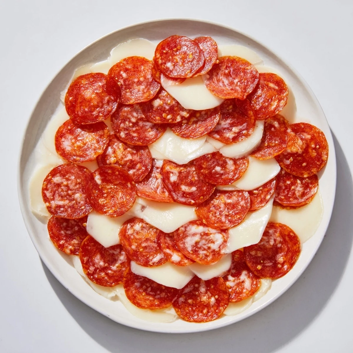 Dragon Scale appetizer featuring overlapping pepperoni and cheese arranged like vibrant dragon scales.