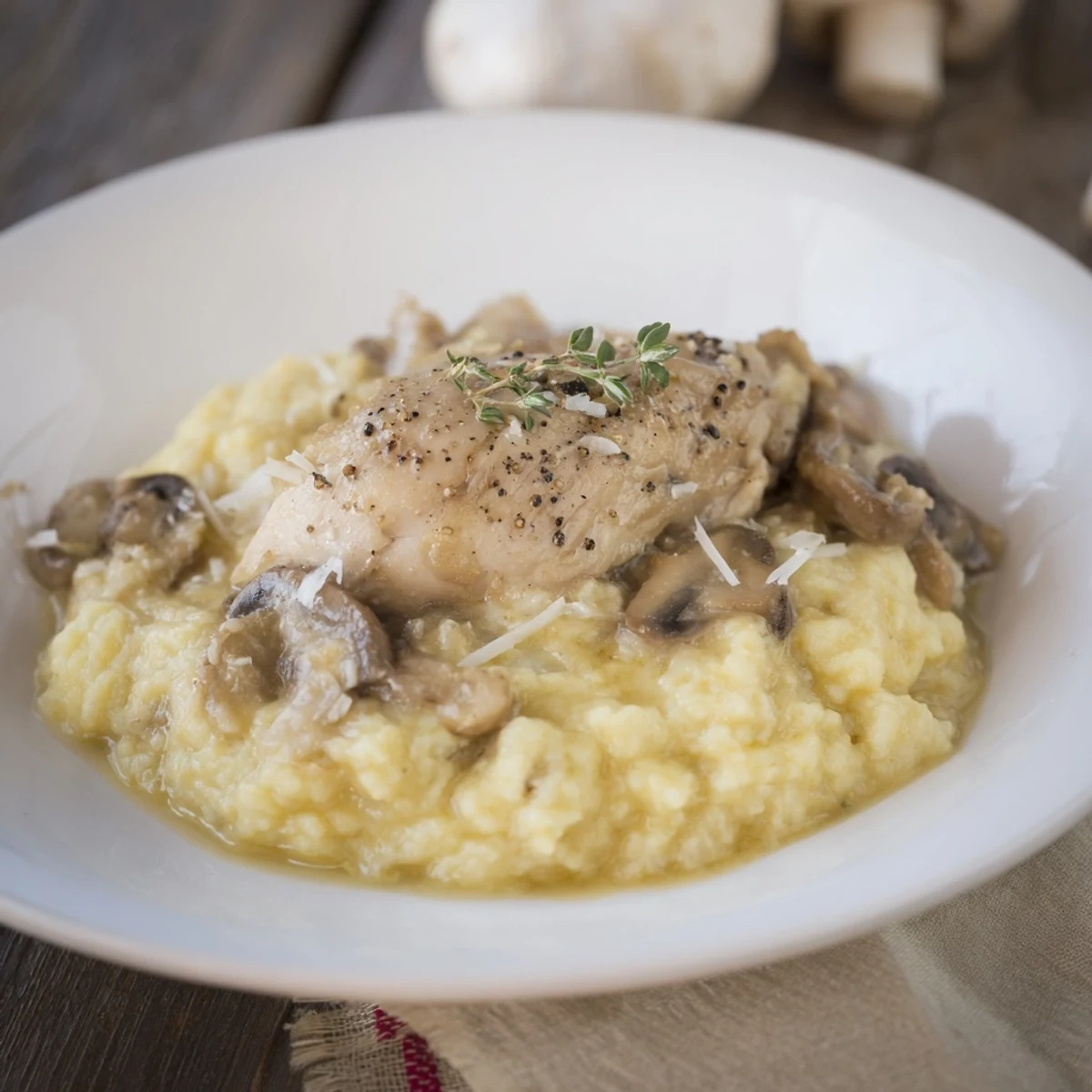 A close-up view of The Ghostly Gala showcases a beautifully plated, all-white main dish, ready to eat.
