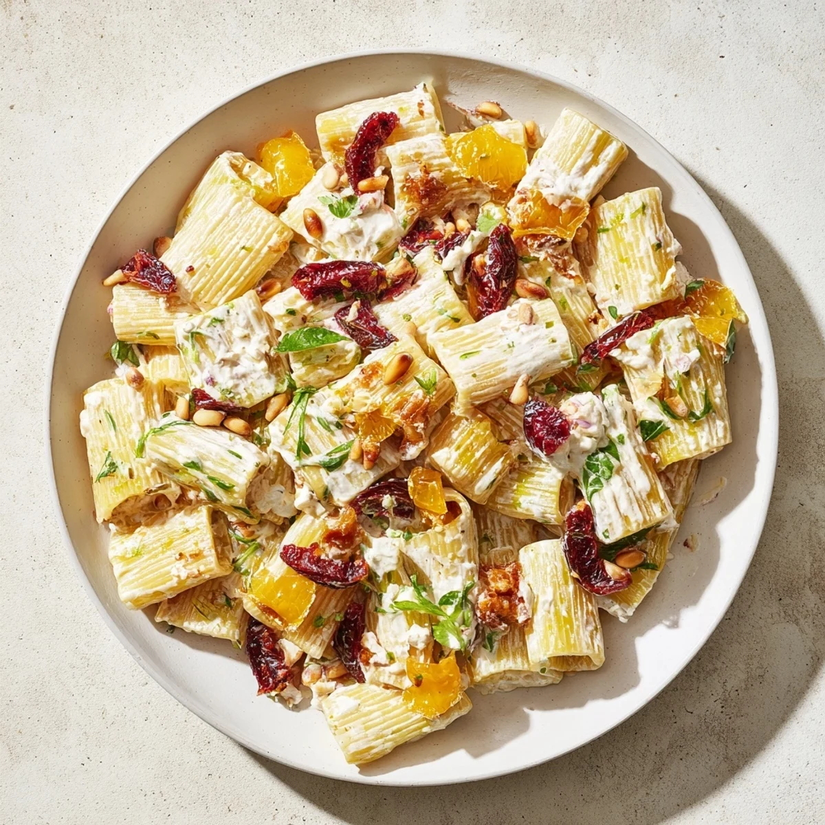 Freshly plated Pasta with Roasted Grapes, a vegetarian Italian dish with vibrant colors and textures.