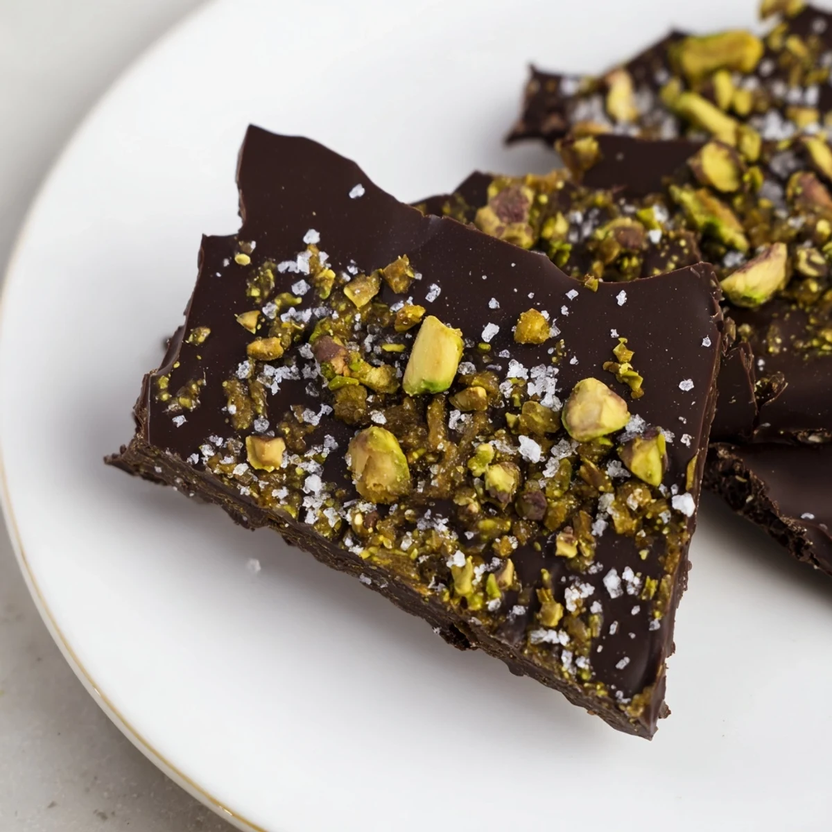 Golden, crispy Kataifi Chocolate Crunch Bark with pistachios, ready to be broken into delicious shards.