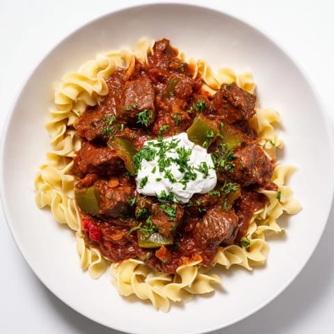 Hungarian Goulash Egg Noodles