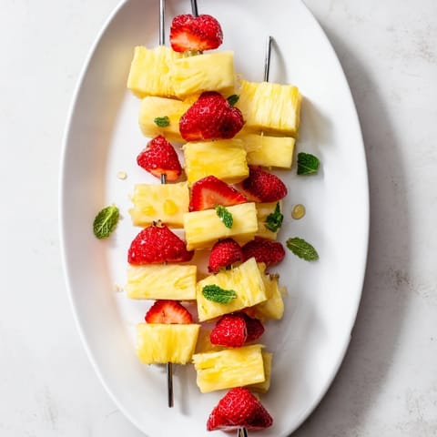 Fruit Skewers Pineapple Strawberries