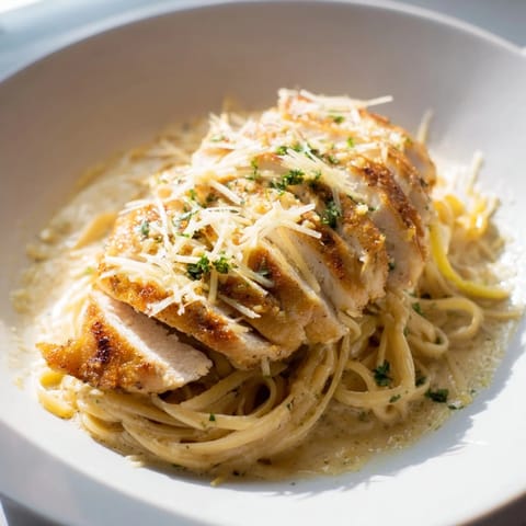 Pasta with Lemon Brûlée Chicken