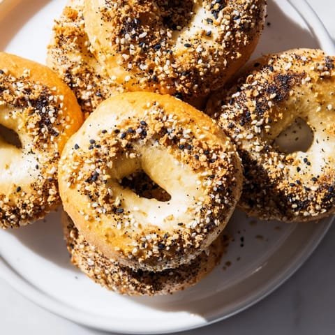 Soft Chewy Everything Bagels