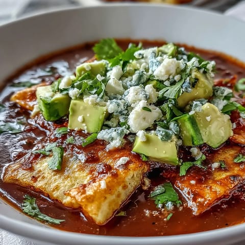 A warm bowl of Sopa Azteca topped with fresh cilantro, sour cream, and lime wedges on a rustic table.
