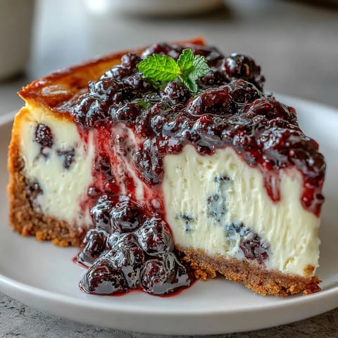 Black Currant Creamy Cheesecake