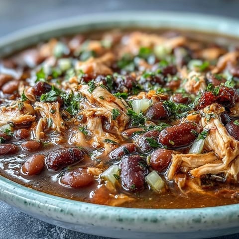 A hearty 15-bean crockpot soup with tender smoked turkey, simmered to rich, savory perfection in a slow cooker.