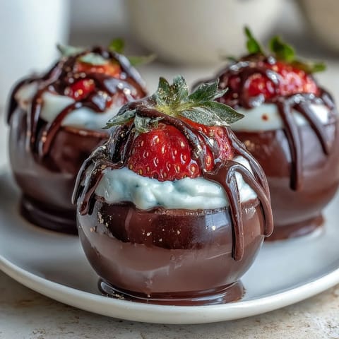Dubai Chocolate Strawberry Bombs