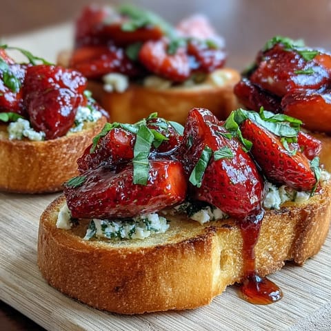 Balsamic Strawberry Bruschetta Toasts