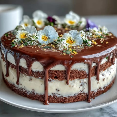 Spring Floral Drip Cake