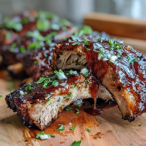 Smoky Father's Day BBQ Rib Board with three sauces, perfectly glazed for sharing.