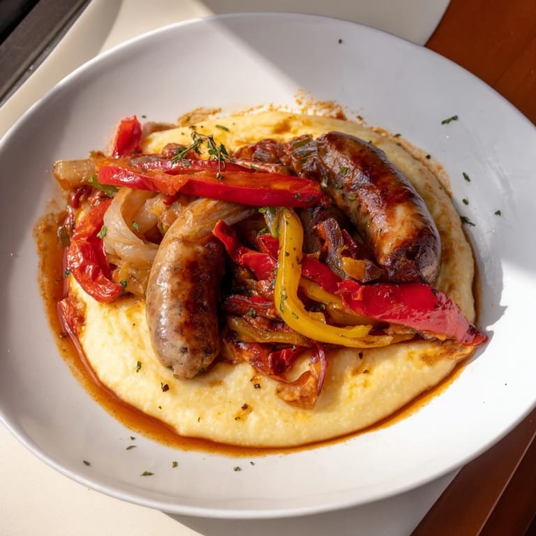 Enjoy a steaming bowl of Herb-Cozy Skillet Sausage and Peppers – the flavors of Italian comfort food.