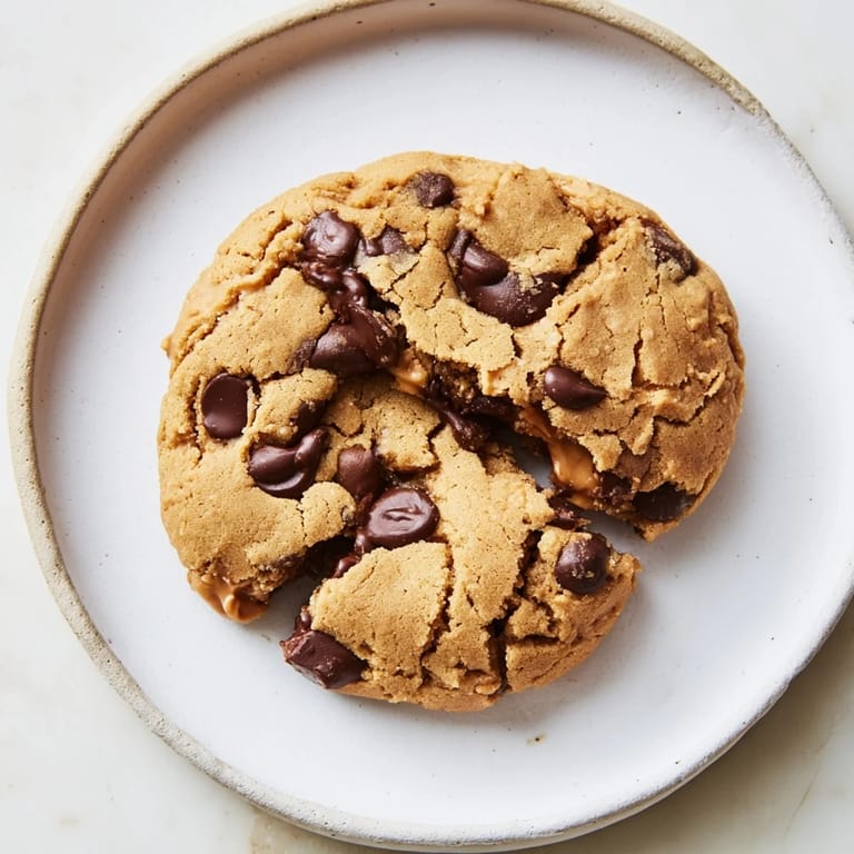 Homemade peanut butter chocolate chip cookies, stacked high, waiting to be served and devoured.