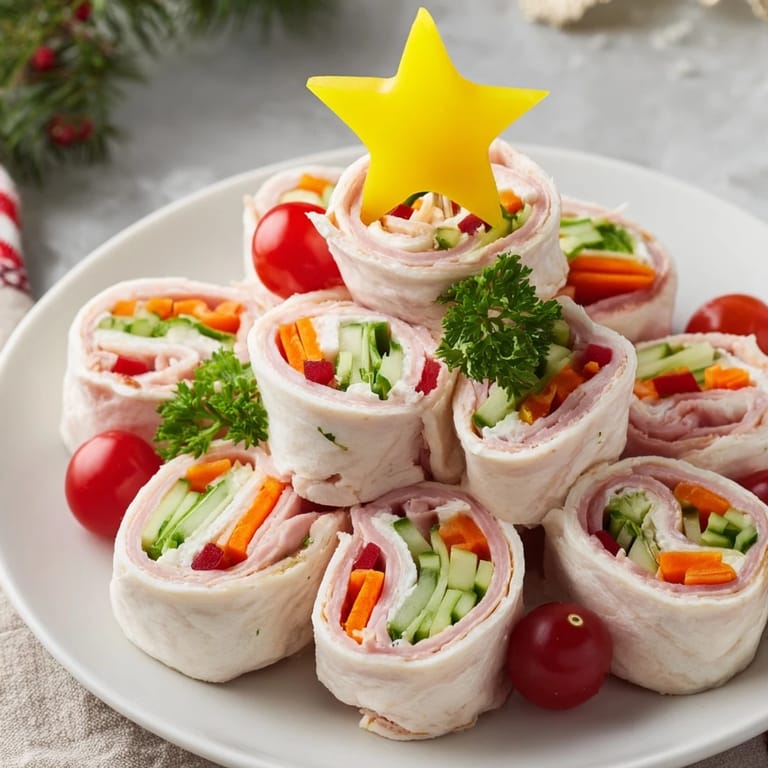 Imagine creamy, flavorful Smoked Turkey Pinwheels Tree, a visually stunning appetizer ready for serving.