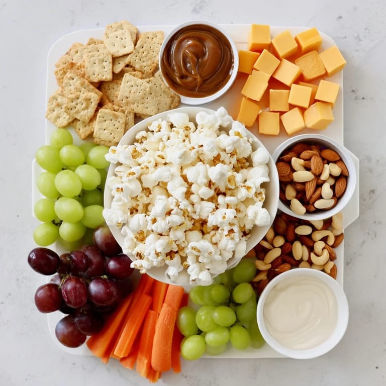 Deliciously arranged Movie Night Munchie Board, offering a variety of treats perfect for cinema enjoyment.