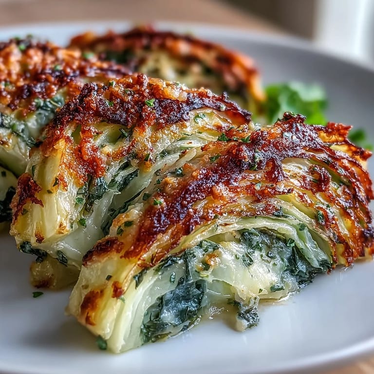 Tender Roasted Garlic Parmesan Cabbage Wedges on a baking sheet, garnished with fresh herbs and extra cheese.