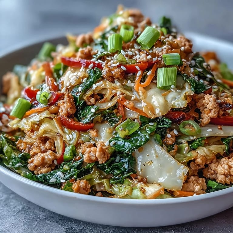 A close-up view shows glistening sesame-coated vegetables and turkey served hot in a white bowl, ready for dinner.