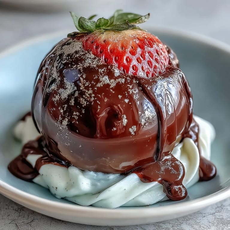 Rich chocolate shells encase juicy strawberries and luscious cream filling, creating an indulgent treat for special occasions.