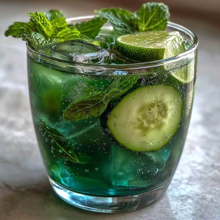 Refreshing green detox cucumber mint agua fresca in a clear pitcher, perfect for a healthy summer drink.